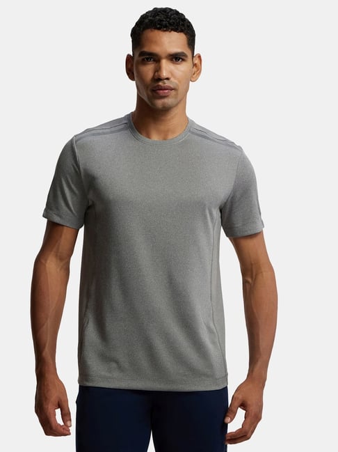 Jockey MV35 Grey Microfiber Elastane Stretch Half Sleeves T-Shirt with Stay Fresh Treatment-picture-31