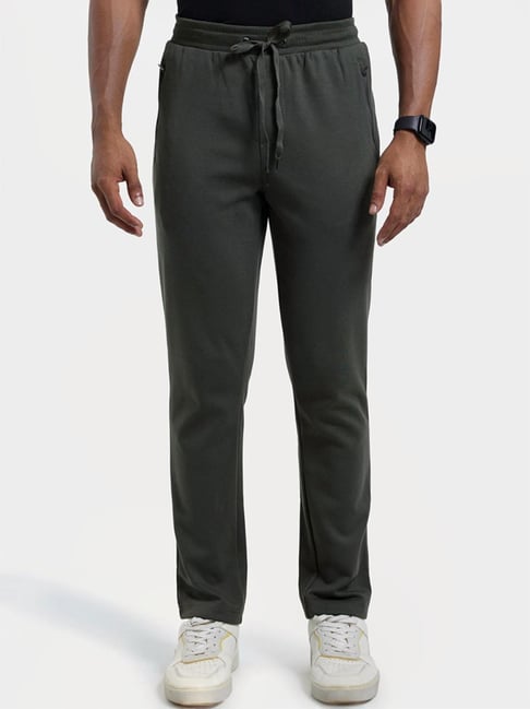 Jockey AM44 Dark Olive Super Combed Cotton Rich Trackpants with Side & Back Pockets