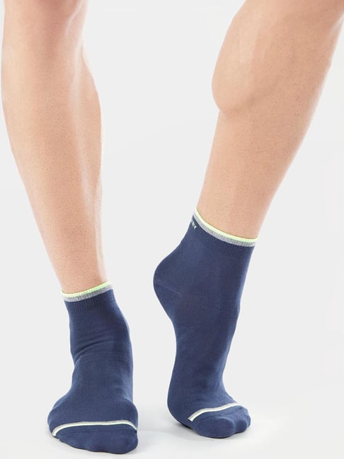 Jockey 7051 Blue Cotton Ankle Length Socks with Stay Fresh Treatment - Pack of 2 (Pattern May Vary)-picture-38