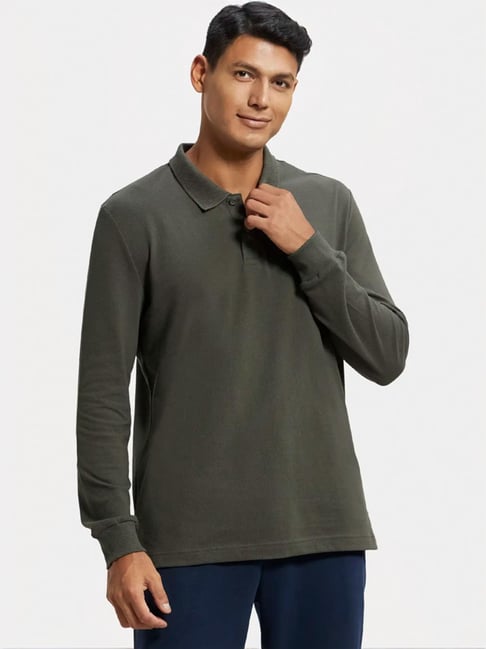 Buy Jockey Dark Olive Polo T-Shirt for Men's Online Tata CLiQ