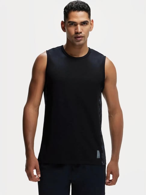 Jockey MV13 Black Super Combed Cotton Sleeveless Muscle Tee with Stay Fresh  Treatment