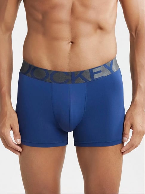 Jockey IC28 Royal Blue Microfiber Elastane Stretch Trunks with Moisture Move Treatment