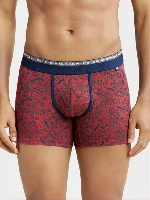 Buy Jockey Red Comfort Fit Printed Trunks for Mens Online Tata CLiQ