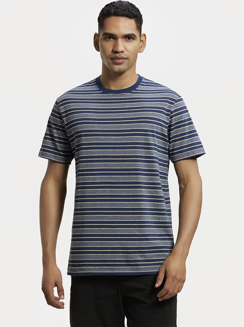 Jockey 2715 Men's Super Combed Cotton Rich Striped Round Neck Half Sleeve  T-Shirt