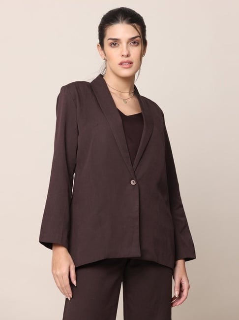 Saltpetre Classic Tencel All Season Coffee Blazer with Top Trousers  piece Co-ord Set