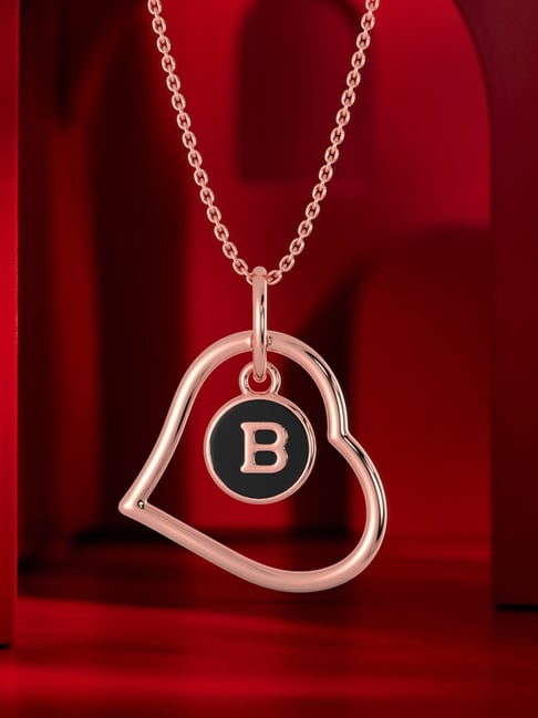 Malabar Gold and Diamonds 14k Gold Alphabet B Pendant for Women