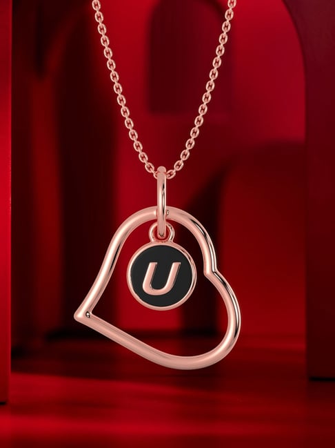 Malabar Gold and Diamonds 14k Gold Alphabet U Pendant for Women-picture-41