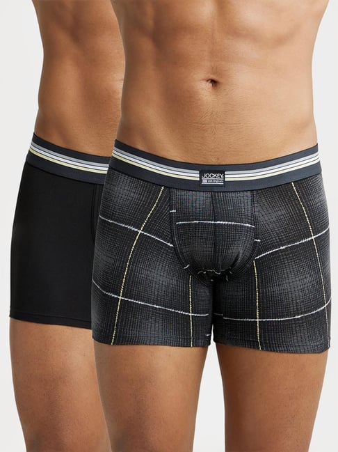 Jockey UI21 Men's Super Combed Cotton Elastane Stretch Printed Trunk (Pack of 2)-picture-35