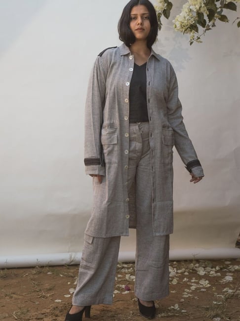 Lafaani Black & Grey Sonder Unisex Trans-seasonal Overlay & Patch Pocket Pants-picture-23