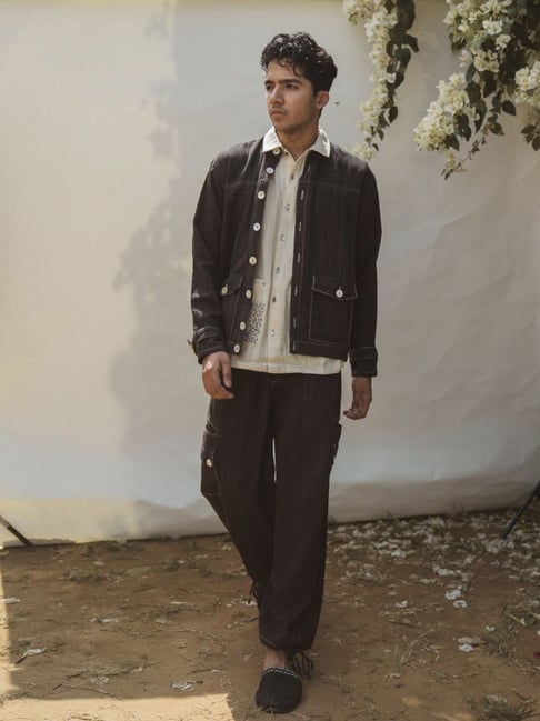 Lafaani Black Sonder Unisex Black Bomber & Utility Pants-picture-10