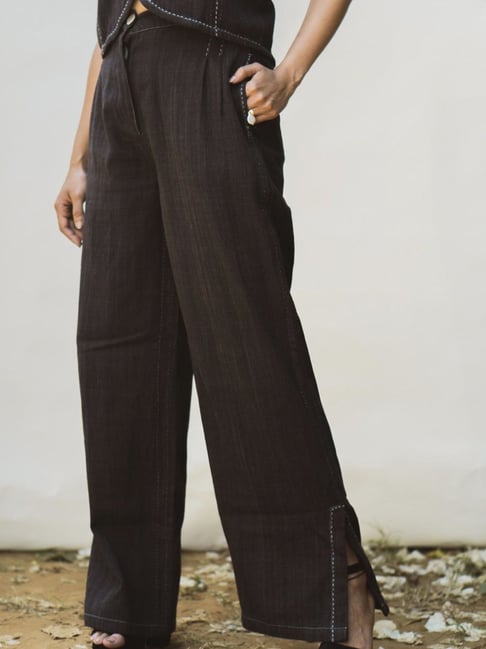 Lafaani Black Sonder Waistcoat & Side Slit Pants-picture-33