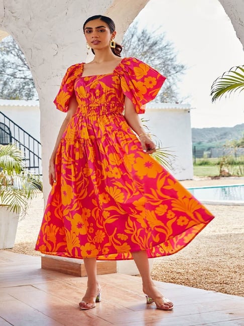 House of Fett Pink Mediterranean Escape Dress