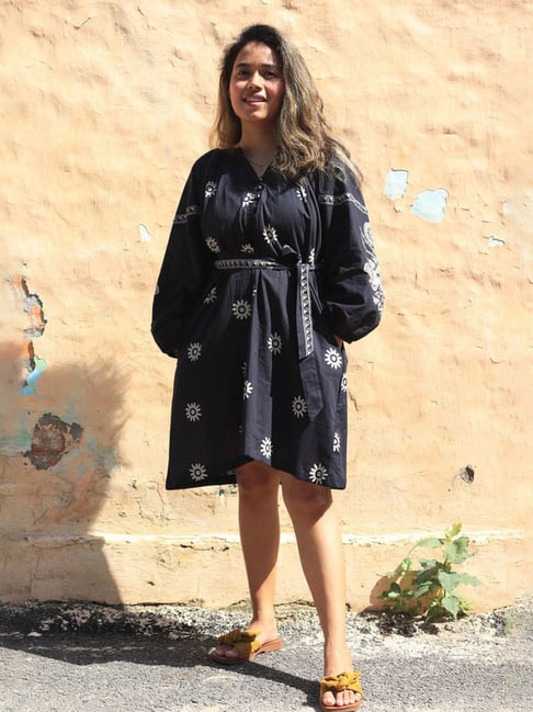 Babhru Black Bohemian Noir Dress