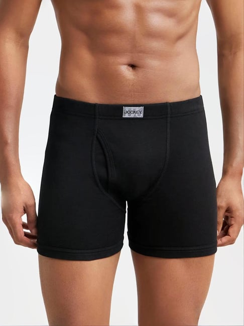 Jockey Classic Boxer Brief 3 Pezzi - Mutande Uomo In Cotone Traspirante, Nero, Taglia L