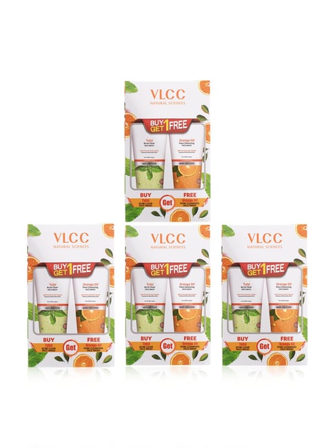 VLCC Tulsi Acne Clear & Orange Oil Pore Cleasing Face Wash Buy 1 Get 1 Free - Pack of 4-picture-41