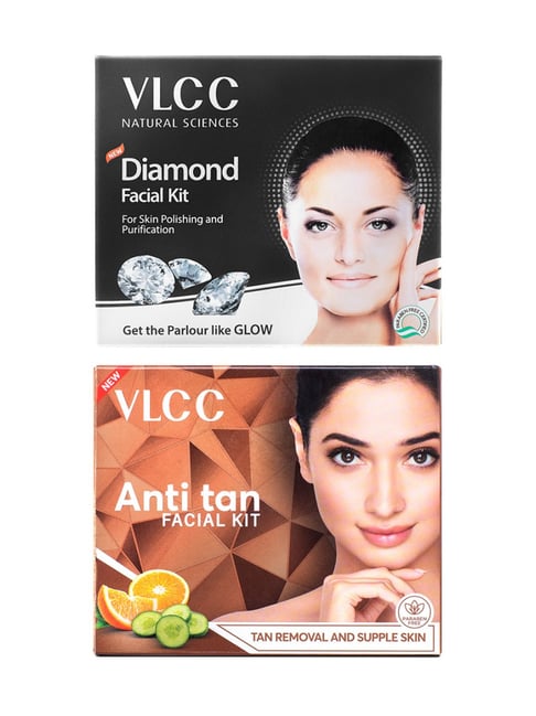 VLCC Diamond Single Facial Kit & Anti Tan Facial Kit Combo