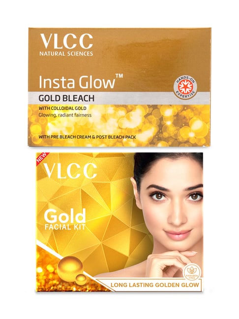 VLCC Insta Glow Gold Bleach & Gold Facial Kit Combo