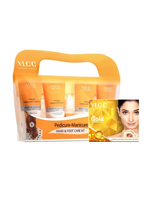 VLCC Gold Facial Kit & Manicure & Pedicure Kit - 150 gm + 60 ml