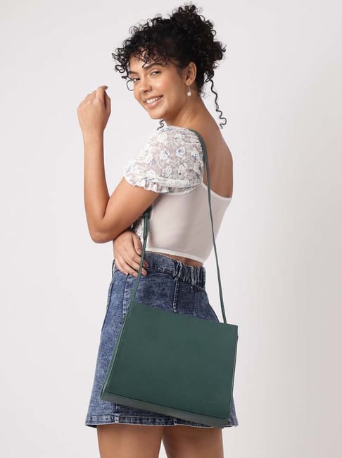 Fastrack College Malachite Green Solid Faux Leather Sling Handbag-picture-13