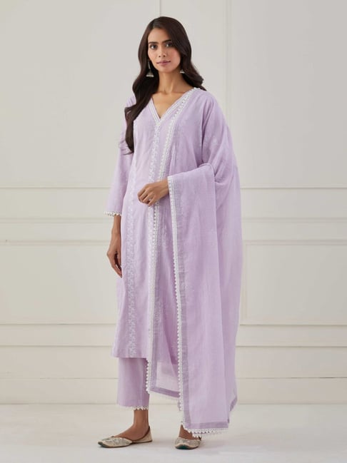 Priya Chaudhary Purple Sudha Embroidered Cotton Kurta-picture-32