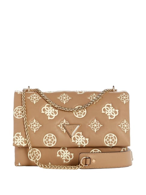 GUESS Taupe DEESA Logo Convertible Cross Body Bag