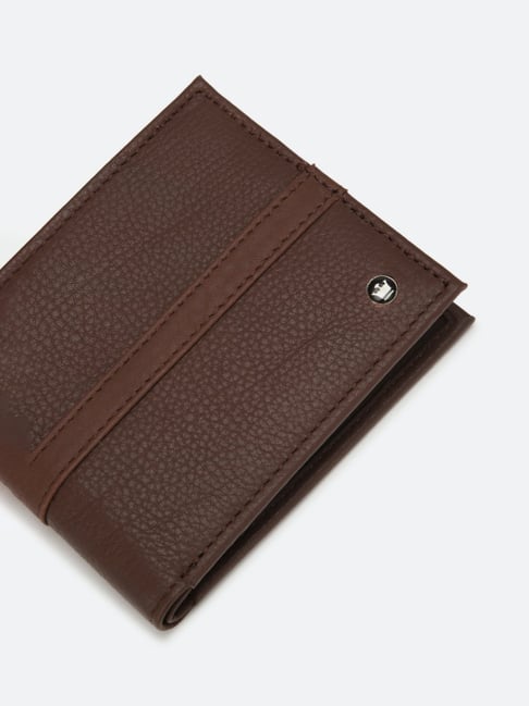 Buy Louis Philippe Brown Leather Bi-Fold Wallet for Men at Best