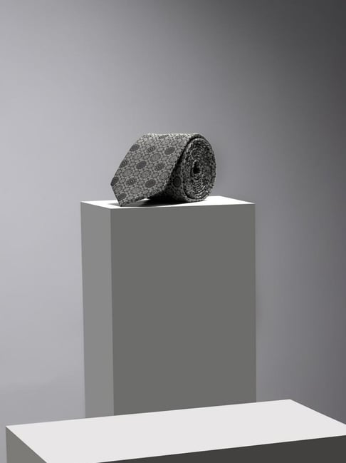 Louis Philippe Grey Embroidered Tie-picture-42