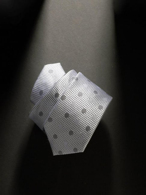 Louis Philippe Grey Embroidered Tie-picture-39