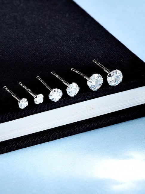 Accessorize London Sterling Silver Crystal Stud Earrings - Set of 3-picture-38
