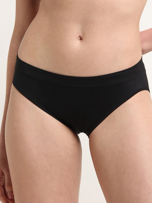 WANDER Womens Seamless Underwear 3-Pack Pure Invisible Breathable Brief  Ladies Stretch Hipster Panties, A:black*3, Large