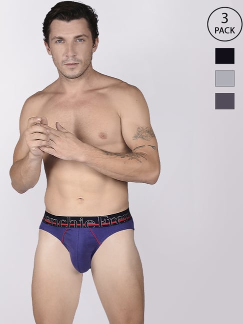 Vip Assorted Cotton Skinny Fit Briefs - Pack Of 3