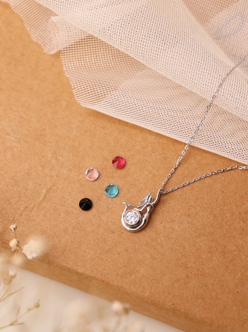 Silberry 92.5 Sterling Silver Mermaid Pendant with Chain