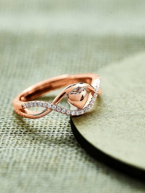 Silberry 92.5 Sterling Silver Rose Gold Love Eye Ring-picture-22
