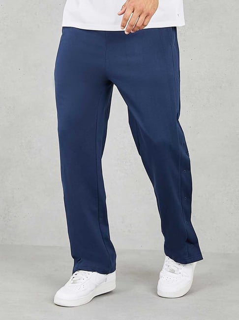 Styli Blue Relaxed Fit Oversized Cotton Trackpants-picture-25