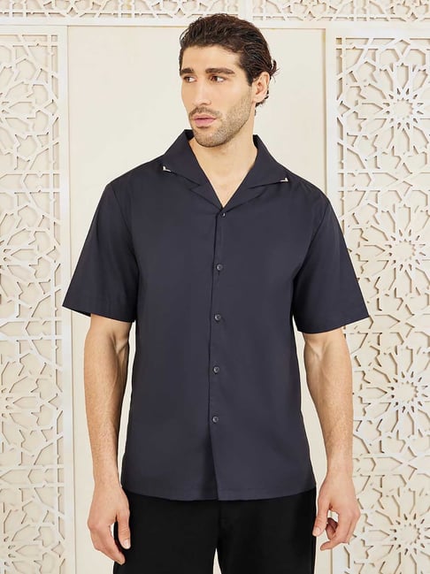 Styli Black Regular Fit Shirt-picture-13