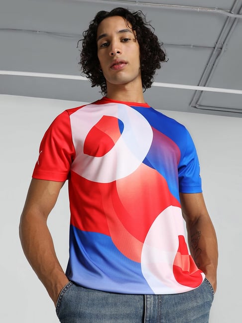 Puma x DC Red Regular Fit Graphic Print Cricket T-Shirt-picture-37