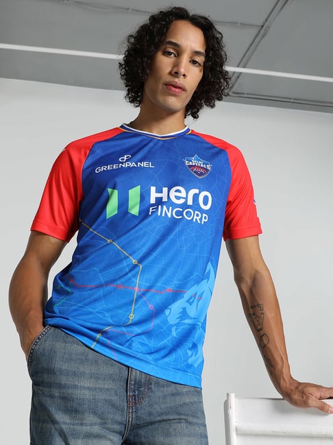 Puma DC Fan Replica 2024 Red & Blue Regular Fit Cricket Jersey-picture-29