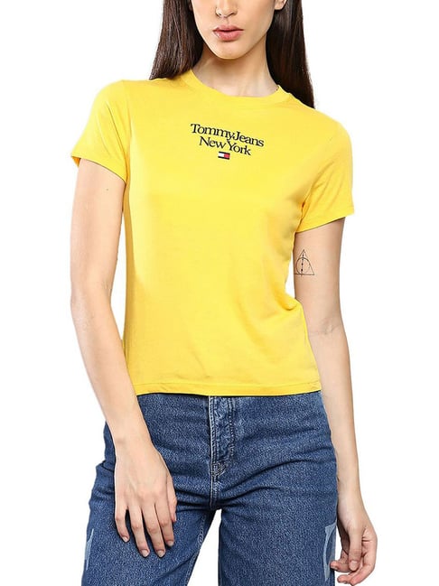 Tommy Hilfiger Warm Yellow Embroidery Slim Fit T-Shirt