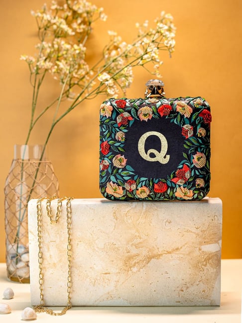 NR by Nidhi Rathi Multicolor Fabric Embellished Clutch-picture-26