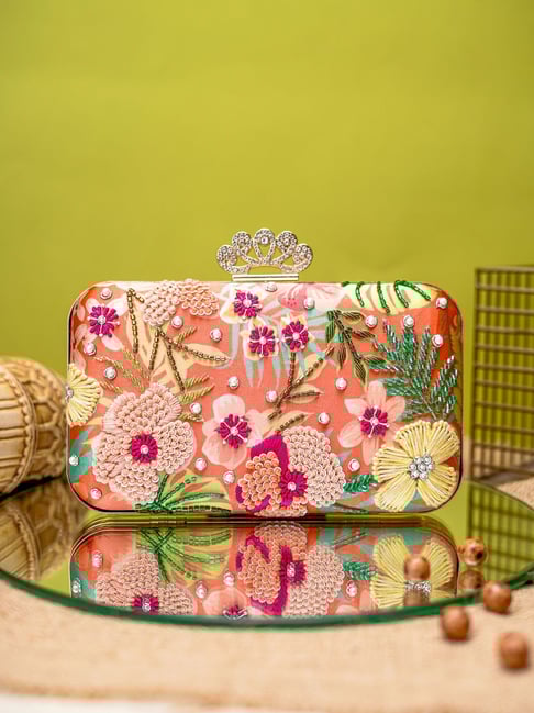 NR by Nidhi Rathi Multicolor Fabric Embellished Clutch-picture-27