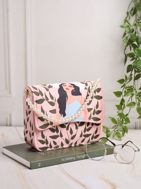 NR by Nidhi Rathi Pink Fabric Printed Clutch-picture-45
