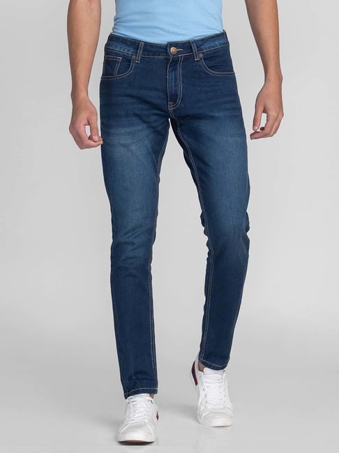 Giordano Blue Slim Fit Lightly Washed Stretchable Jeans-picture-16