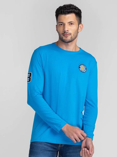 Giordano Dresden Blue Slim Fit Logo Print Crew T-Shirt-picture-39