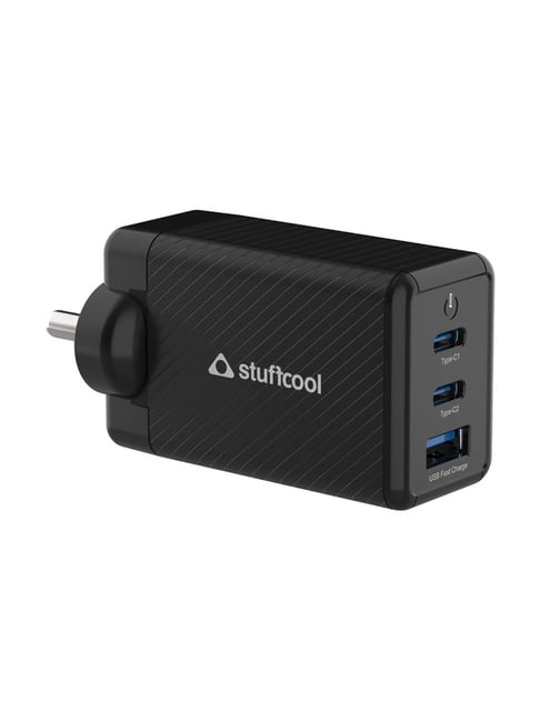 Stuffcool Nova 65W GaN Charger Ports Supports Samsung PPS Super Fast  Charging (Black)
