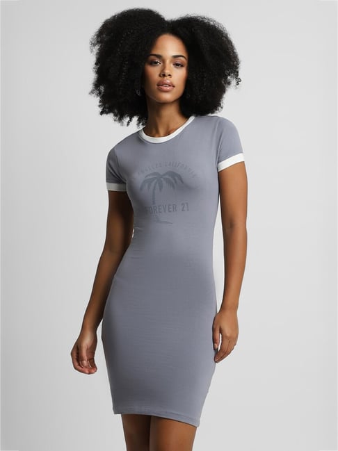 slim fit dress slacks Bodycon Midi Sweater Dress in Light-Grey-Swatch