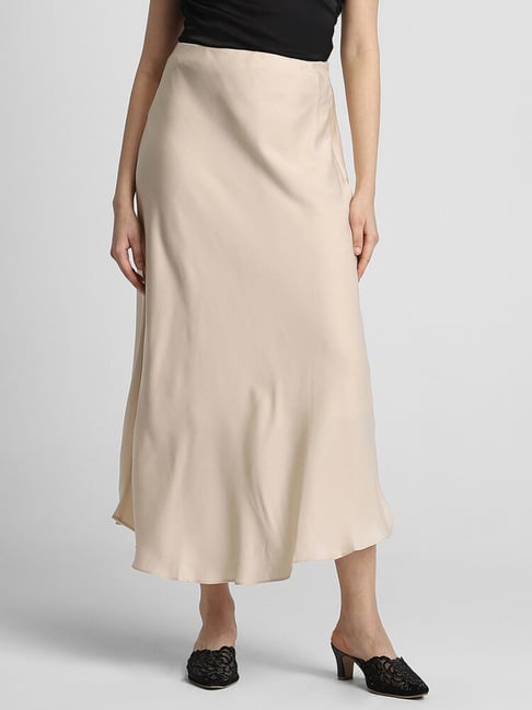 Buy Forever 21 Beige Midi Skirt for Women Online Tata CLiQ