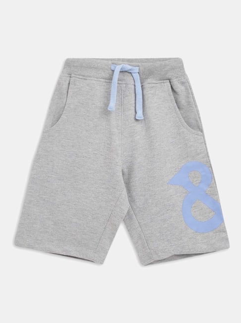 Tales & Stories Kids Grey & Blue Printed Shorts-picture-30