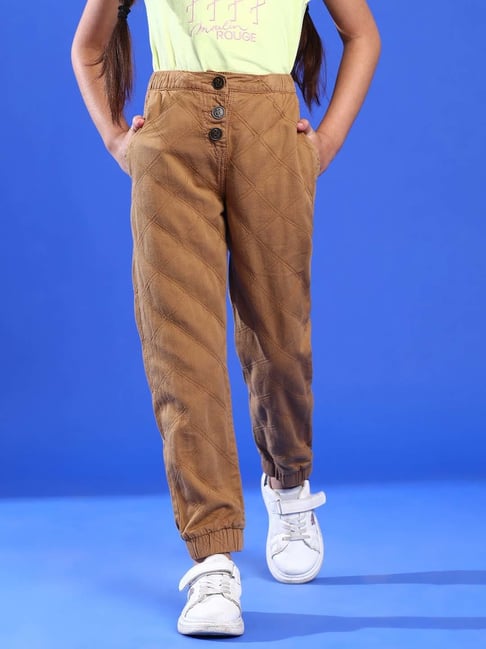 Tales & Stories Kids Brown Cotton Regular Fit Joggers-picture-27
