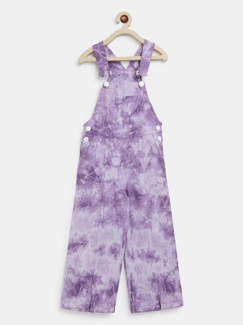 Tales & Stories Kids Purple Cotton Washed Dungaree-picture-20