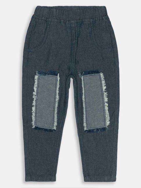 Tales & Stories Kids Blue Cotton Cut N Sew Jeans-picture-33